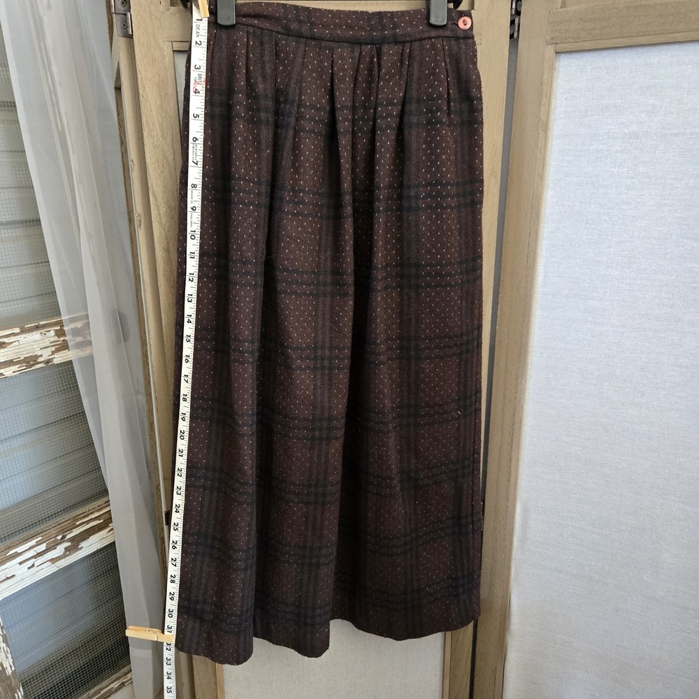 Vintage Pliers Women's Brown's Lined Soft Wool Midi Straight Skirt Size 5/6
